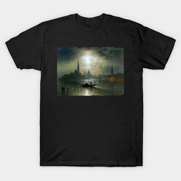 Venice, Full Moon over Santa Maria Salude T-Shirt by UndiscoveredWonders